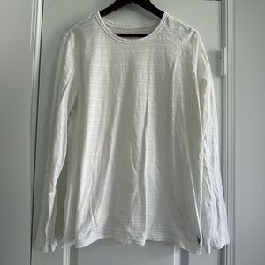 All Saints Textured White Long Sleeve Shirt